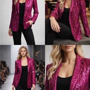 Pink sequin blazer